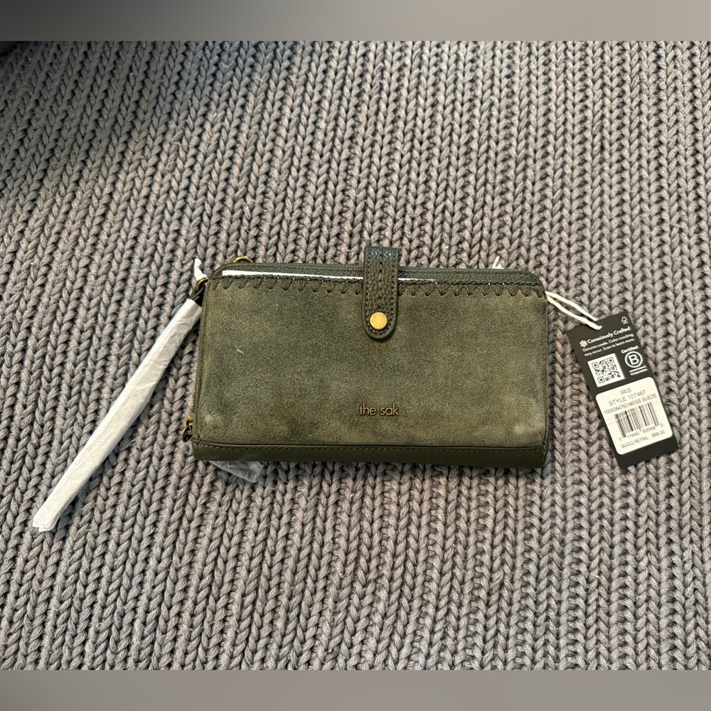 The Sak Olive Green Wallet with Gold Accents